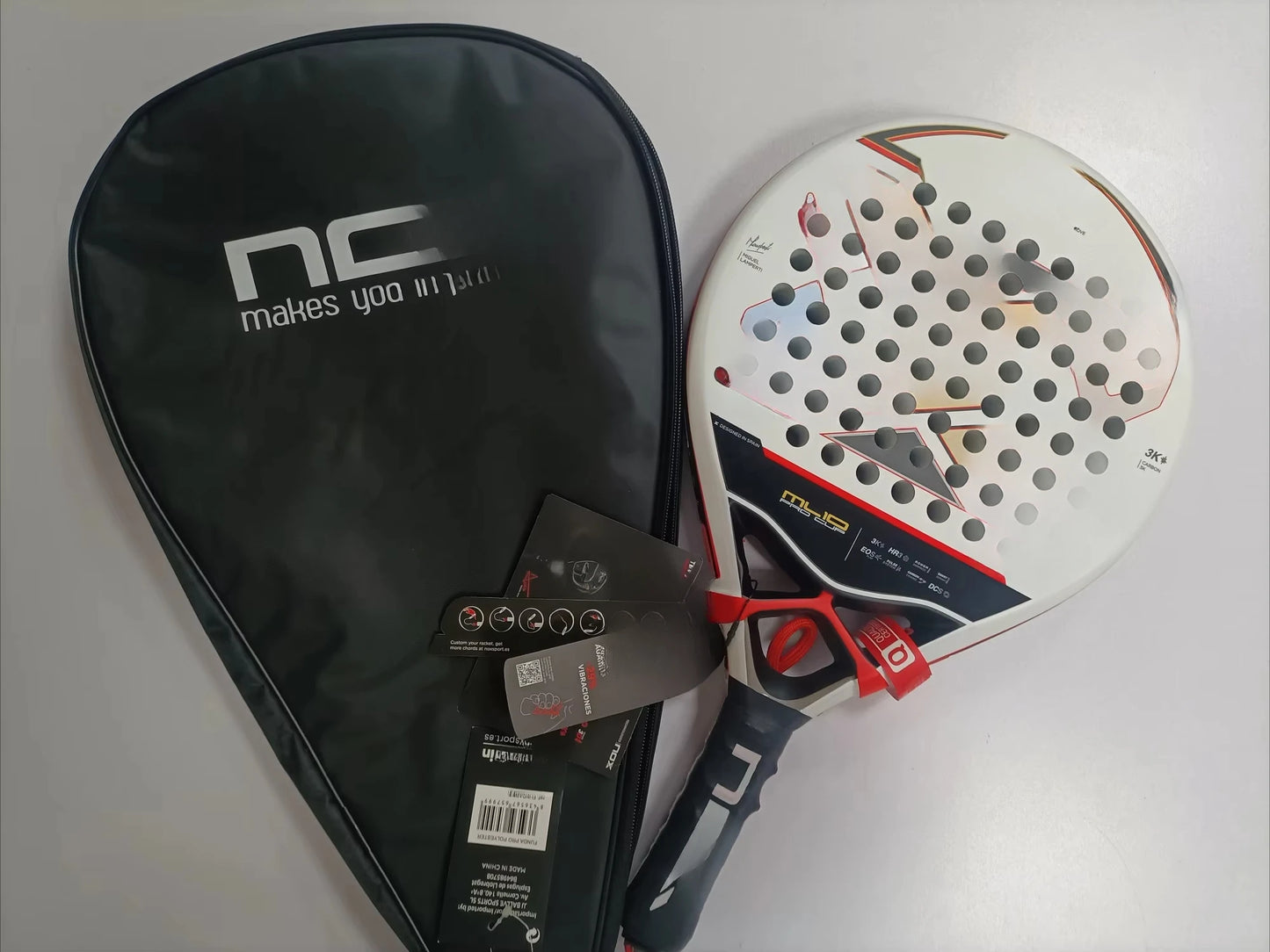 X-ONE-Carbon Fiber Paddle Raquete de tênis, núcleo redondo forma para iniciantes, raquete sem capa saco, 3K 12K 18K