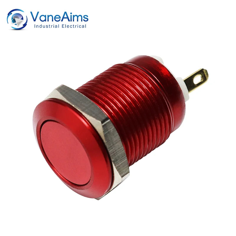 12mm Micro Push Button without Fixation Momentary Self-reset Waterproof Home Horn Doorbell Bell Oxidation Metal Power Button 1NO