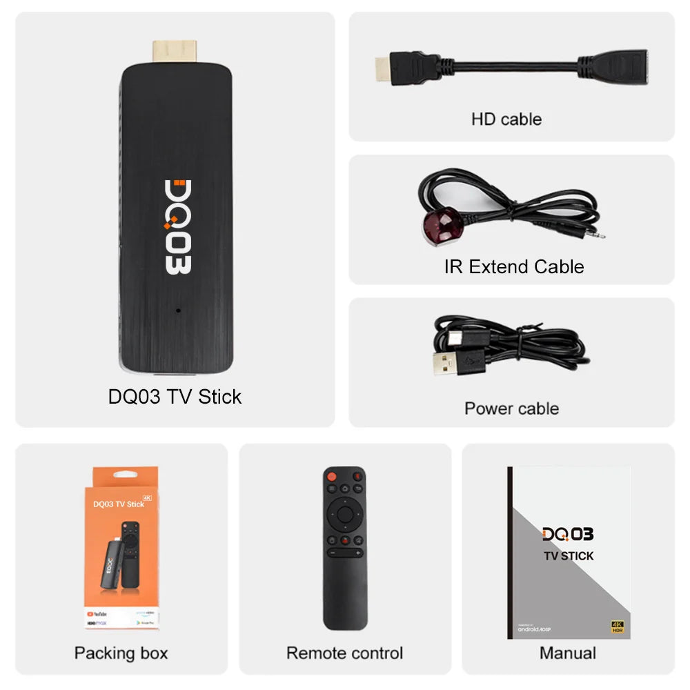 VONTAR DQ03 Mini TV Stick Android 10 QuadCore 1G8G  2G16G Support 4K@60fps HDR10+ 2.4G&5.8G Dual Wifi TV BOX Android 10.0