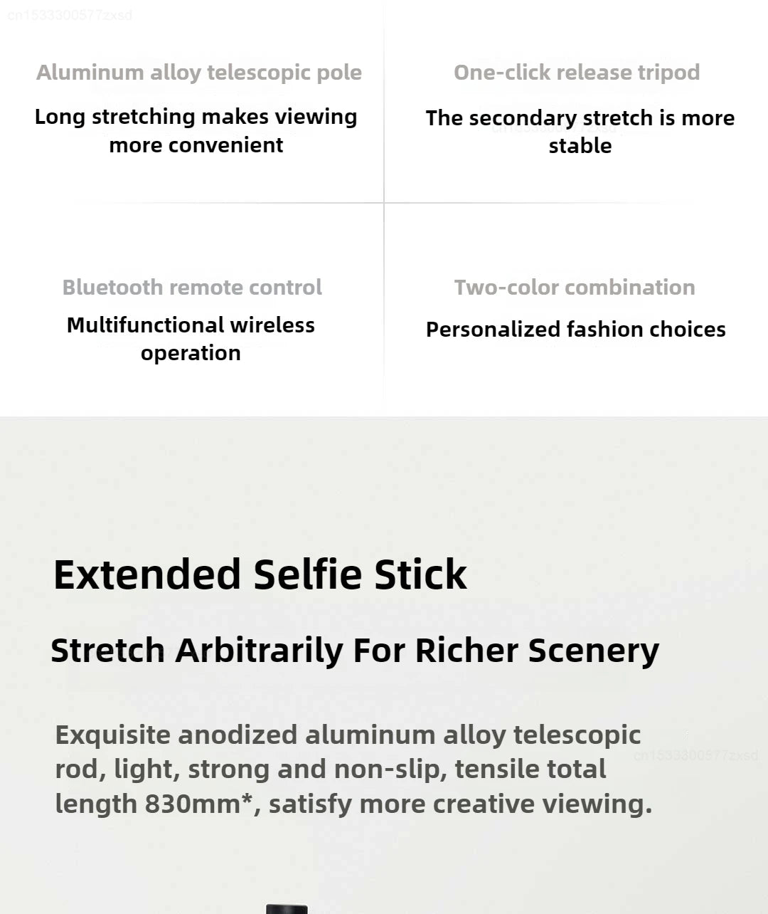 Xiaomi NEW Zoom Stand Selfie Stick 2 Tripod Selfie Stick Bluetooth-compatible Remote Foldable Extendable Monopod 360° Rotatable