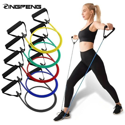 Resistance Bands With Handles Exercise Workout For Men Women Strength Training Equipment At Home 5 Levels Tube Band Pull Rope