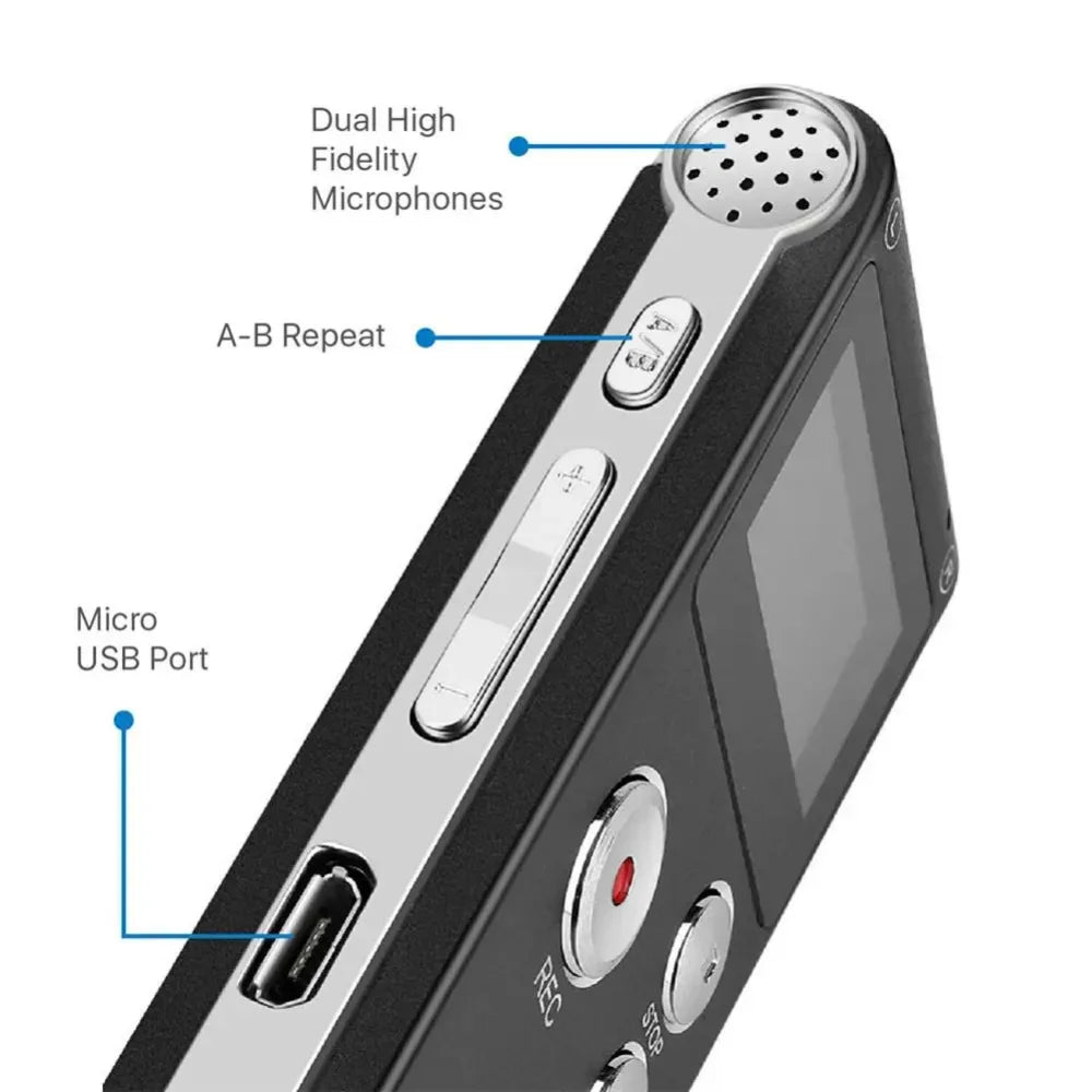 مسجل صوت 8 جيجابايت ومشغل MP3 ومسجل صوت صغير ومسجل صوت احترافي ومشغل أقراص فلاش USB صغير ومسجل صوت