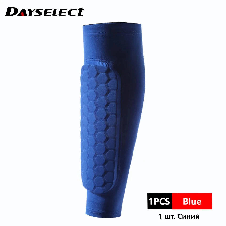 1Pcs Women Men Football Shin Guards Soccer Honeycomb Anti-collision Compression Legwarmers Gym Leg Calf Sleeves Sports Legging