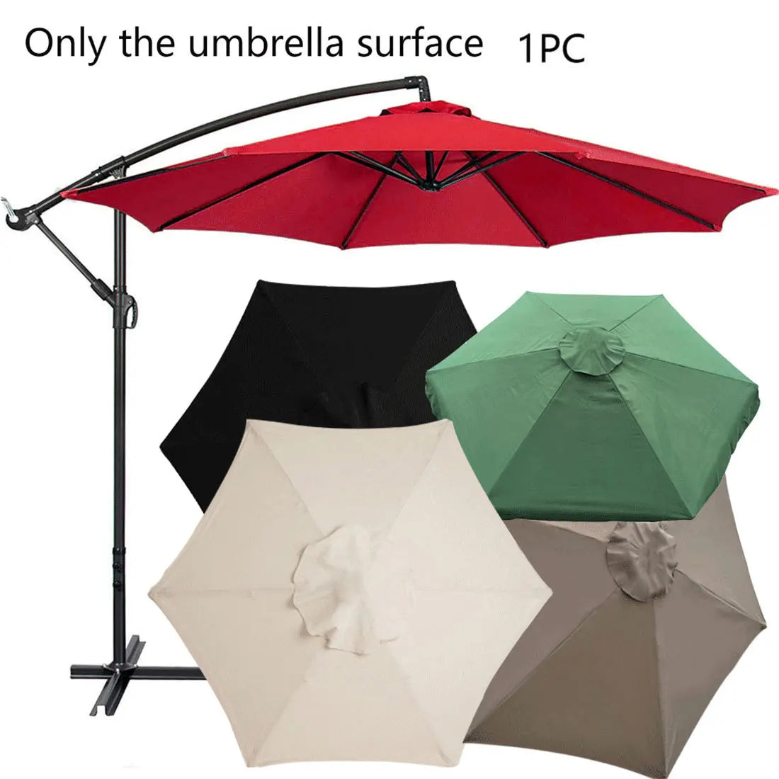 2/2.7/3M Parasol Sunshade Umbrella Cover UV Protection Waterproof Outdoor Canopy Replaceable Cloth Without Stand