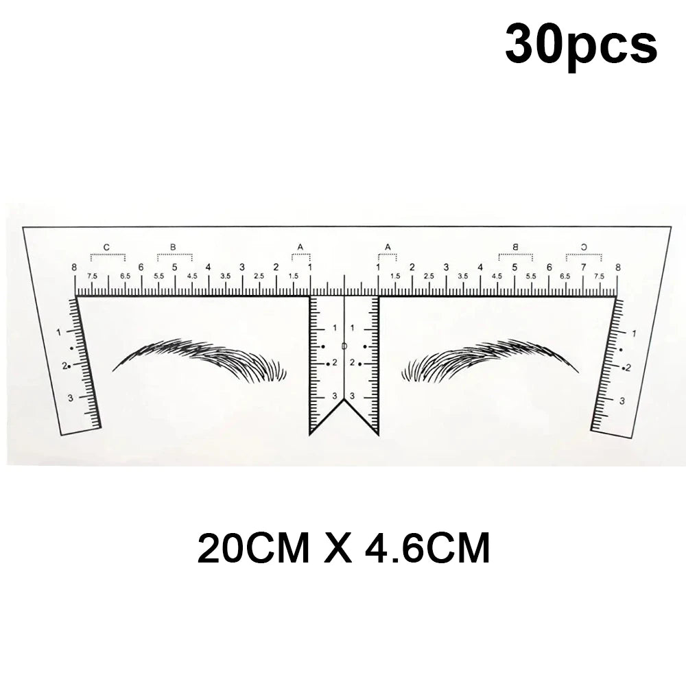 10/20/30pcs Disposable Tattoo Eyebrow Ruler Sticker with Brow Shape Eyebrow Ruler for Permanent Makeup Tools