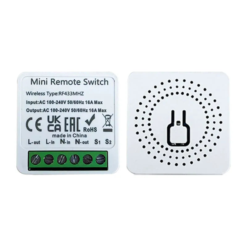 RF 433 MHz Smart Switch 1/2/3 Gang Wall Panel Mini Round Button Wall Panel Switch 16A Relay Receiver Automation Module 100V~240V