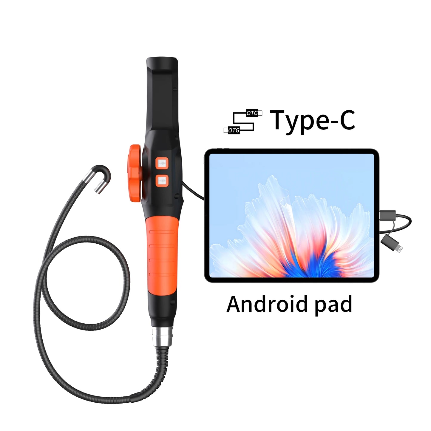 6mm For Android ISO  Two Way Articulating Steering Endoscope CMOS Borescope Inspection Otoscope Camera Digital Microscope