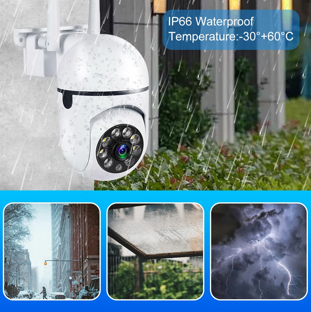 8MP Wifi IP Outdoor Wireless Security Surveillance PTZ Camera 4X Zoom Cameras AI Human Tracking Two-way Audio HD Night Color Cam