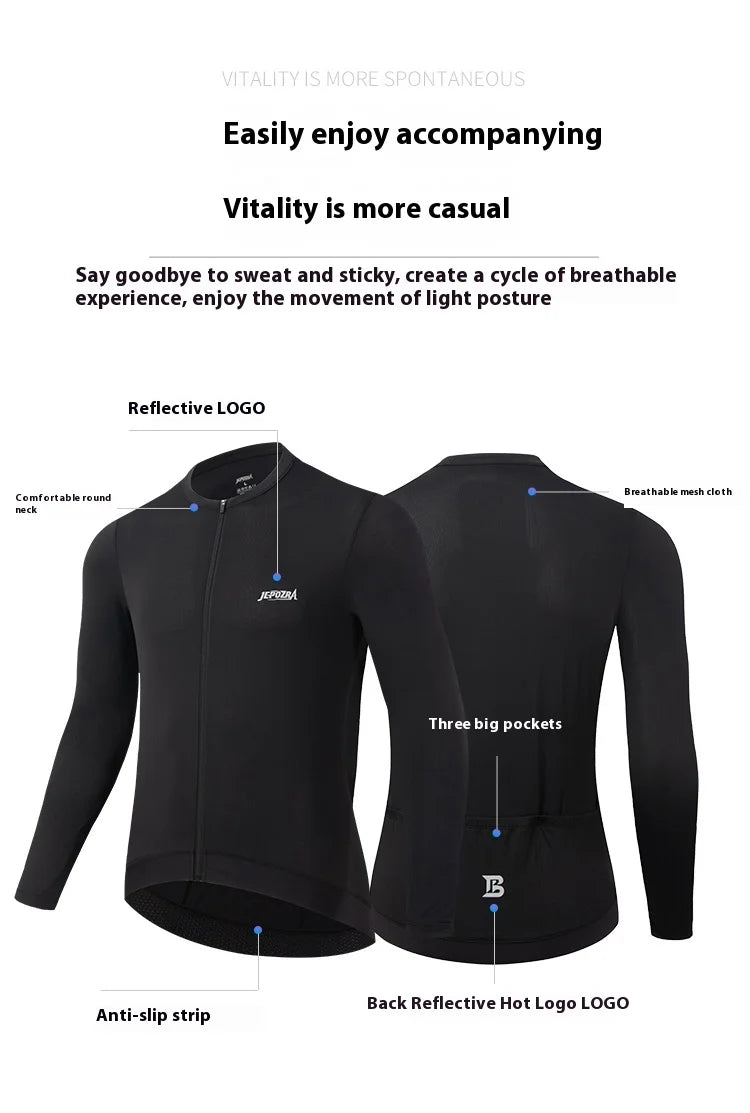 JEPOZRA Cycling Jersey Long Sleeve Summer Pro Aero Slim Fit Long Sleeves Cycling Jersey Men Women Breathable Man Cycling Maillot