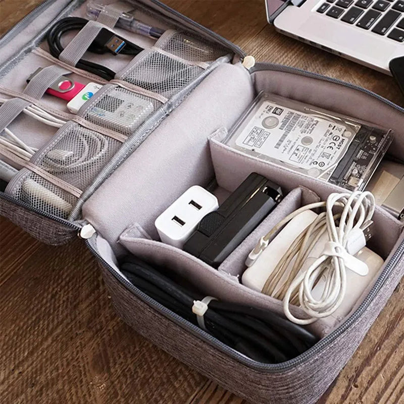 Cable Storage Bag Waterproof Digital Electronic Organizer Portable USB Data Line Charger Plug Storage Bag Travel Cable Organizer