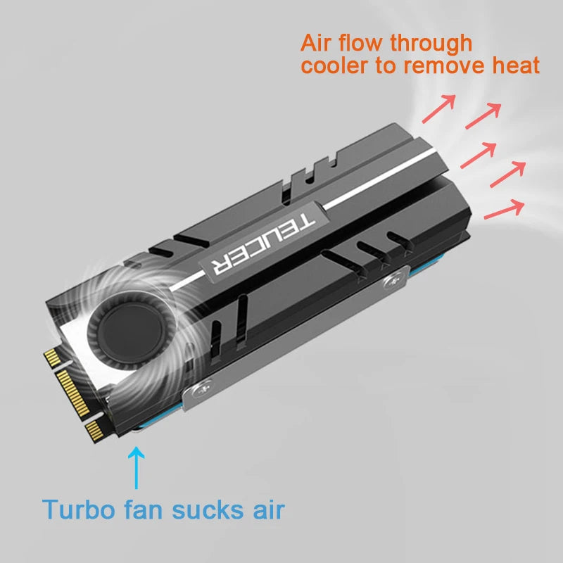 TEUCER M.2 NVMe SSD Heat Sink 2280 Solid State Disk Air Circulation Cooler Heatsink Gasket with Thermal Pad PC Accessories