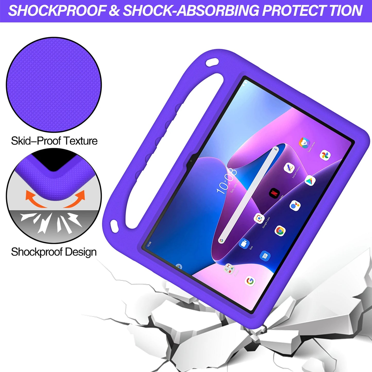 "Shockproof Armor Stand Kids Tablet Case | For iPad Air (10.2''-11'') & Pro (9.7''-10.9'') | Compatible with 7th-10th Generation"