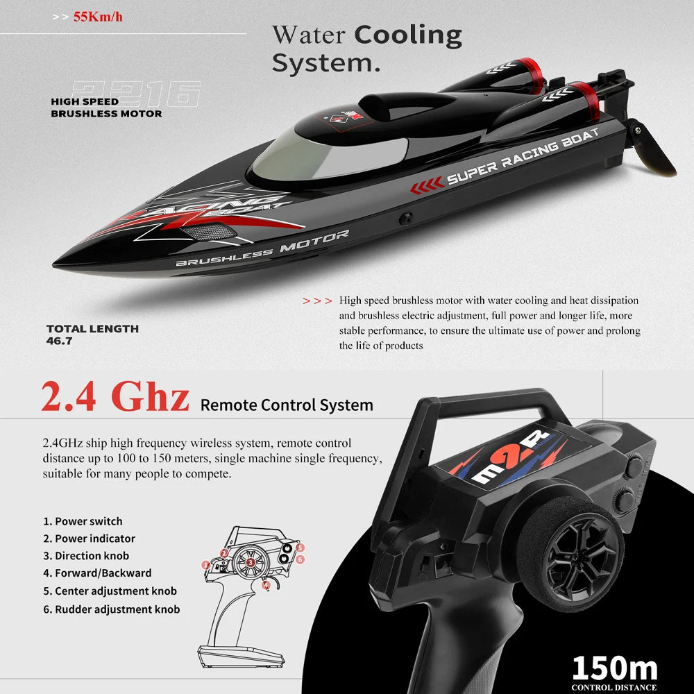 WLtoys WL916 WL912-A RC Boat 2.4Ghz 55KM/H 35KM/H High Speed Racing Watercraft Remote Control Speedboat Toys For Children