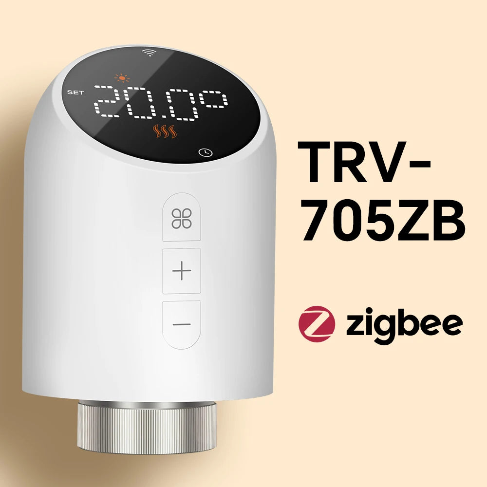 "Beok Tuya WiFi Radiator Thermostat Valve | Zigbee TRV Temperature Controller | Programmable Heating | Works with Google Home & Alexa"