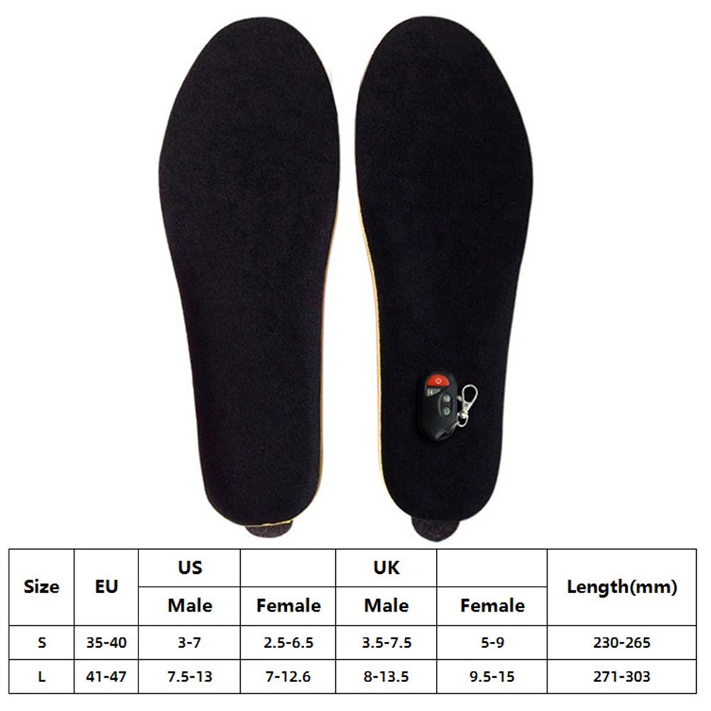 Electric Heating Insoles Foot Warmer 2000mAh Rechargeable Remote Control Heated Shoes Insoles Winter Outdoor Thermal Insoles Pad