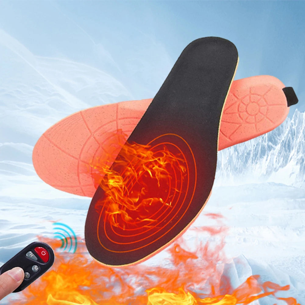 Electric Heating Insoles Foot Warmer 2000mAh Rechargeable Remote Control Heated Shoes Insoles Winter Outdoor Thermal Insoles Pad