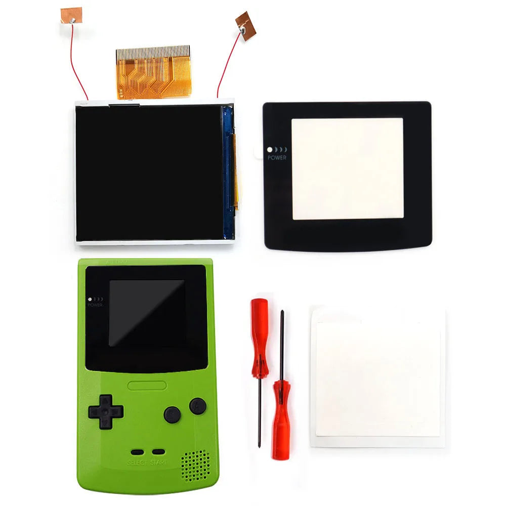 2023 Newest Real Drop In 2.45" GBC Retro Pixel HD IPS Backlight LCD Kit For Gameboy Color GBC No Need Welding and Trim Shell