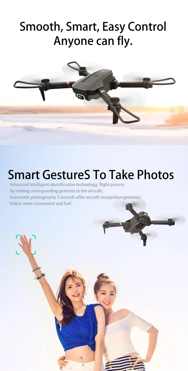 V4 Rc Drone 4k HD Wide Angle Camera 1080P WiFi fpv Drone Dual Camera Quadcopter Real-time transmission Helicopter Dron Gift Toys