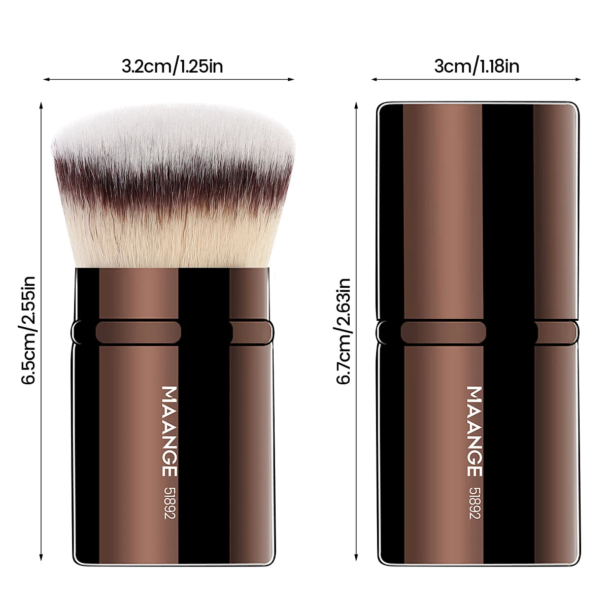 MAANGE 1pcs Retractable Blush Brush Kabuki Foundation Brush Soft Fluffy Powder Contour Makeup Brushes Portable Makeup Tools