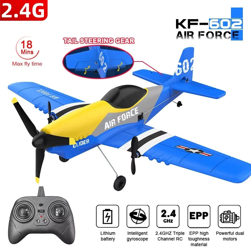 New RC Plane KF602 Professional 2.4G Radio Remote Control Airplane EPP Foam Aircraft Glider Flying Model Toys For Children Gifts