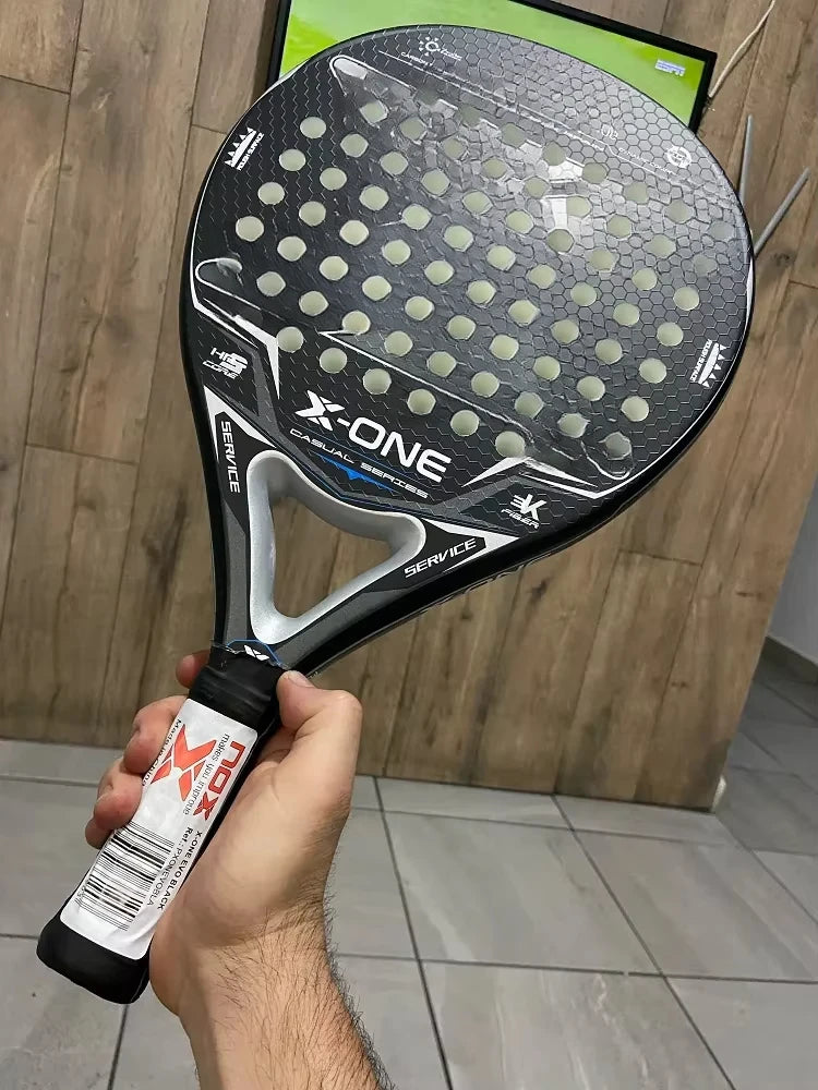 X-ONE-Carbon Fiber Paddle Raquete de tênis, núcleo redondo forma para iniciantes, raquete sem capa saco, 3K 12K 18K