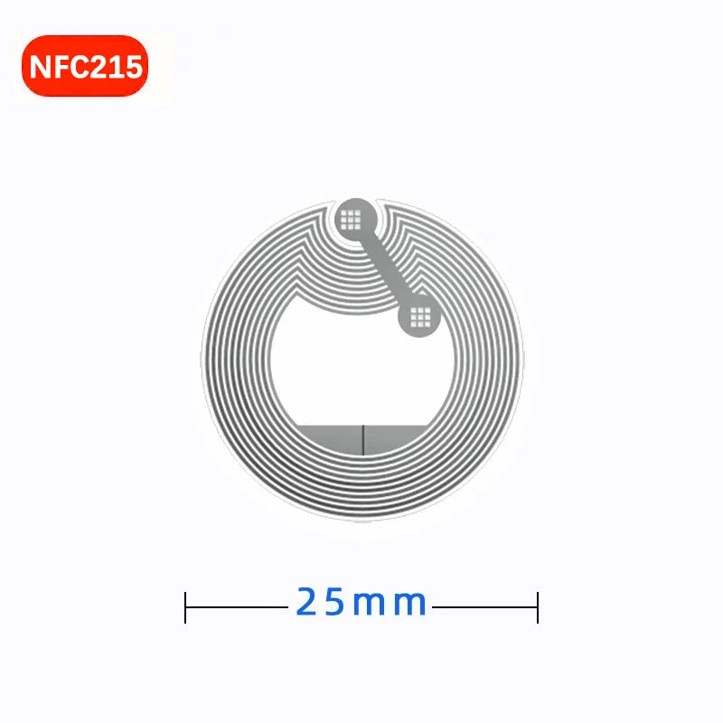 NFC 215 Self-Adhesive NFC Label Sticker 13.56MHz ISO14443A White Universal 215 Cell Phone Usable Transparent Adhesive Labels