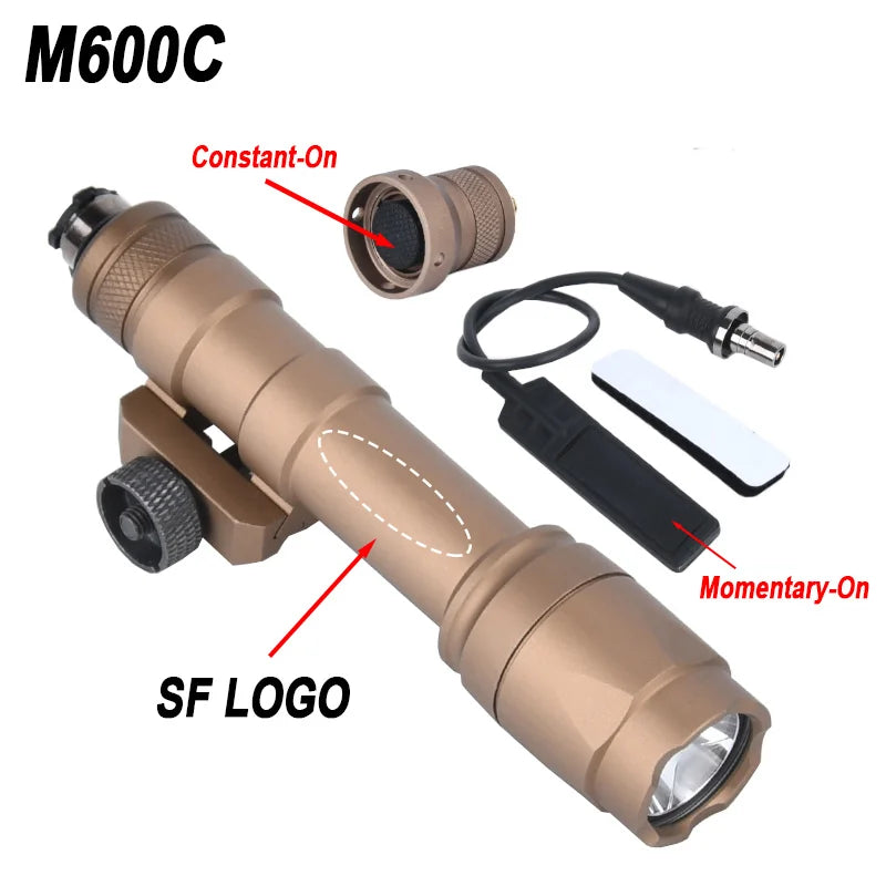 WADSN Tactical Airsoft Flashlight Surefir M600 M600C M300 M300A Light For AR15 Rifle Scout LED Hunting Weapon Gun Outdooring