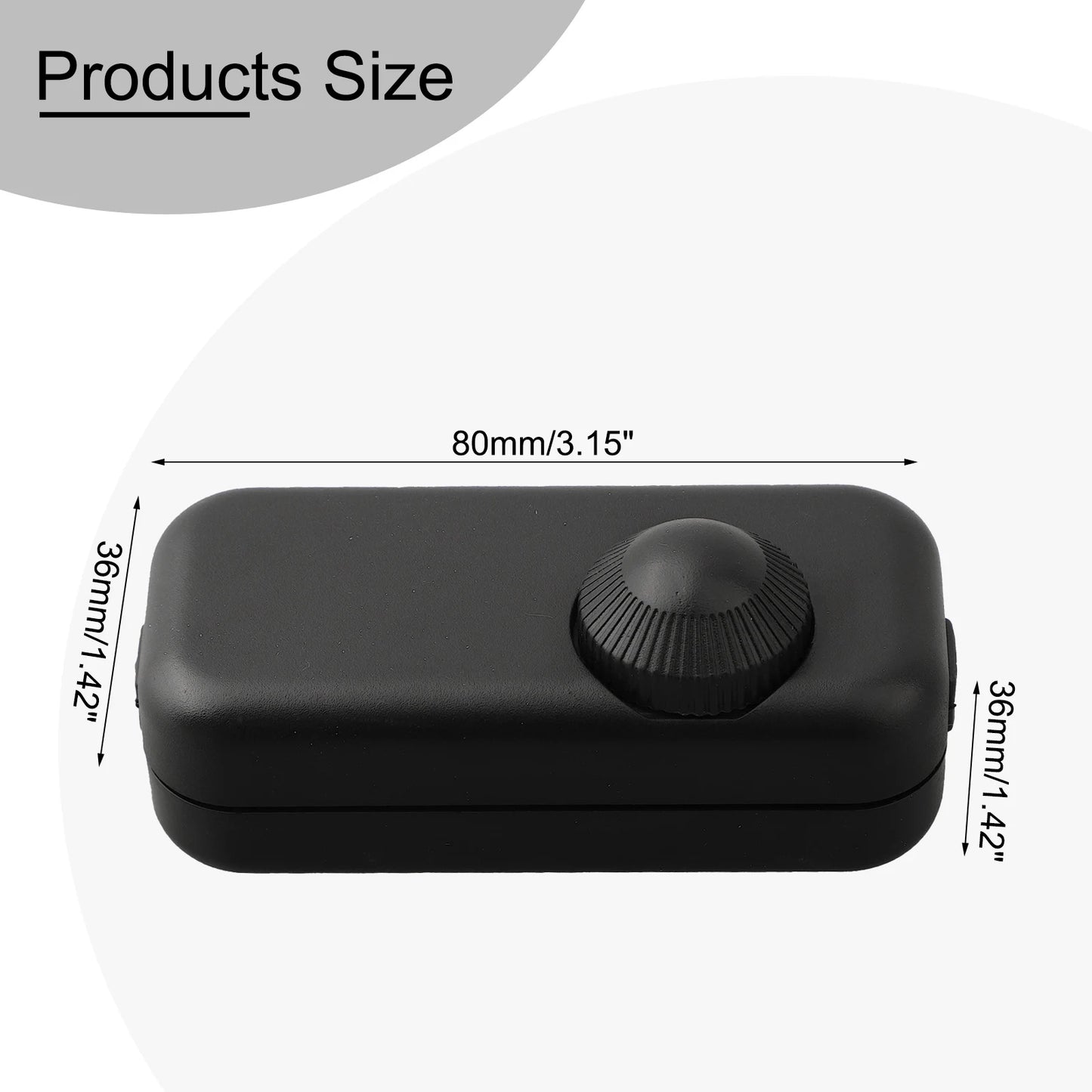 Inline LED Dimmer Switch with Builtin Rotary On/Off & Knob Control Compatible with Dimmable LEDs 2 Color Choices