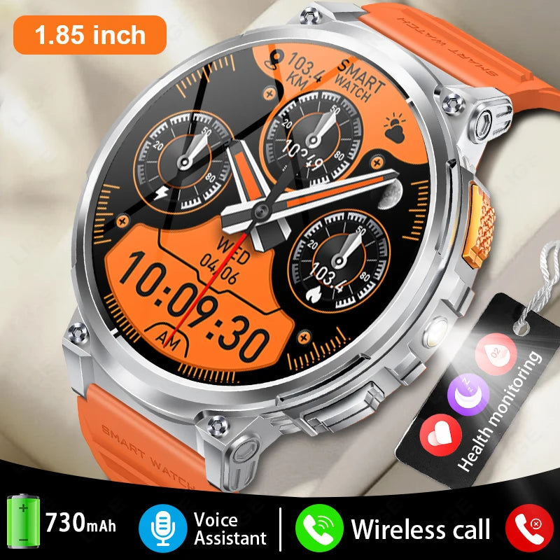 "LIGE Smart Watch for Men | Flashlight, BT Call, Fitness & Health Monitor | 730mAh Battery, Compatible with Android & iOS"