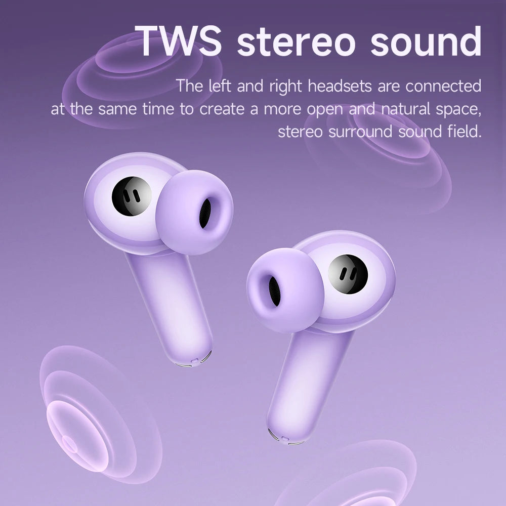 HOCO EQ11 Wireless Bluetooth 5.3 Music Earphone 13mm large Dynamic Coil HiFi Stereo Earbuds  Touch Control With Mic For iPhone