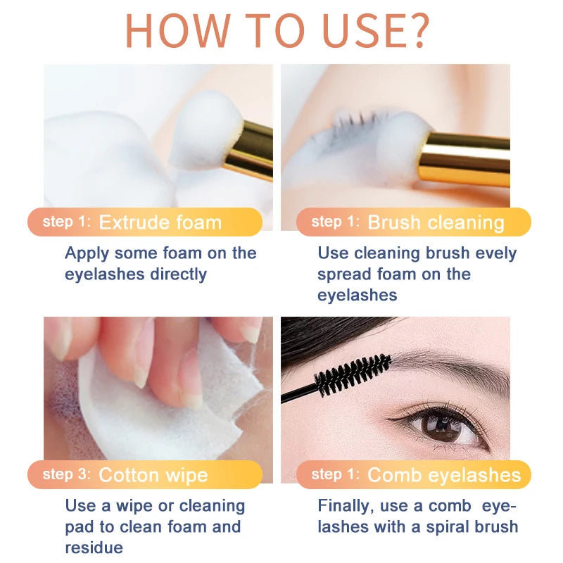 CNKESS 60ml eyelash hair beauty care makeup tools Eyelash extension shampoo bottle handmade synthetic manufacturers wholesale