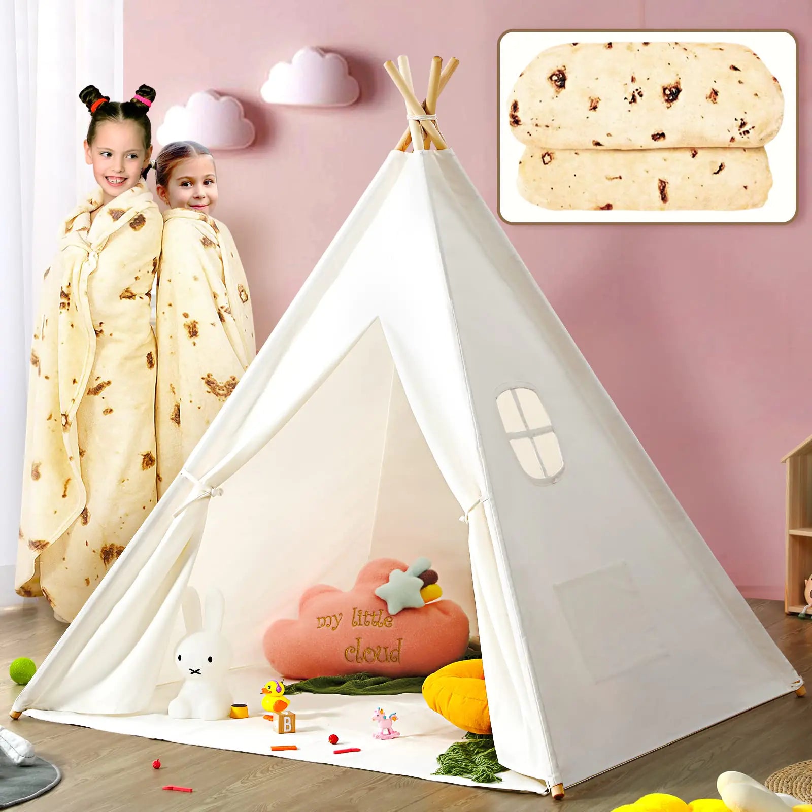 Playful Teepee Tent with Decorative Flags - Smart Shopper