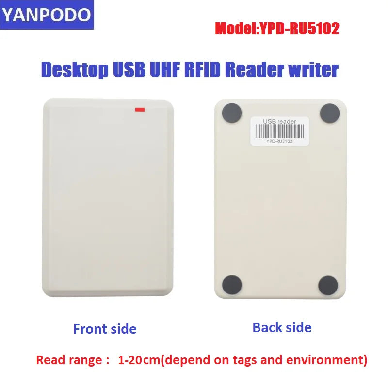 قارئ وكاتب RFID UHF لسطح المكتب ISO18000 6C 6B بتردد 860 ميجا هرتز إلى 960 ميجا هرتز لنسخ البطاقات واستنساخ EPC GEN2 مع تطوير SDK