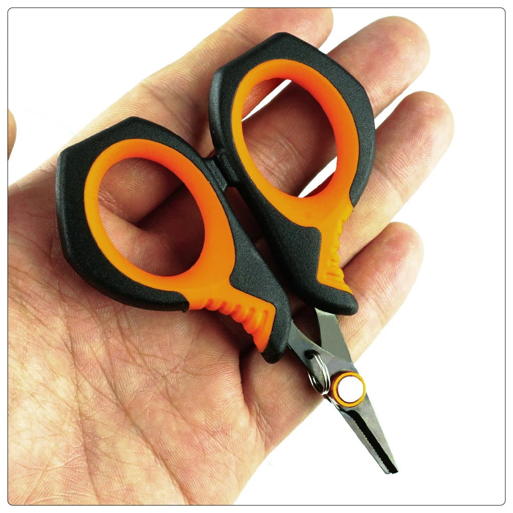 Hirisi Braid Line Scissors Stainless Steel Titanium Coating Antirust Anti-Slip Handle Sharp Wire Cutter Carp Fishing Tools