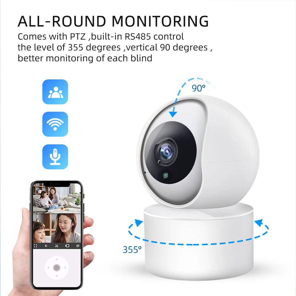 5MP IP WiFi Camera Surveillance Full Color Night Vision Indoor Video Camera Security Automatic Human Tracking Cam Baby Monitor