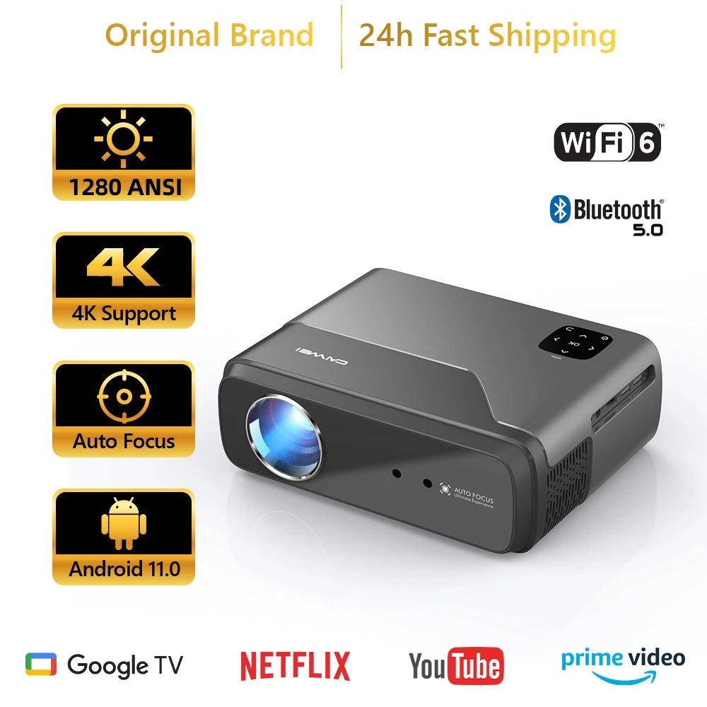 portable 4k projector [Netflix Official Licence] 5G WiFi Mini projector Dolby Android 11 beam Projector Home Theater Google Play