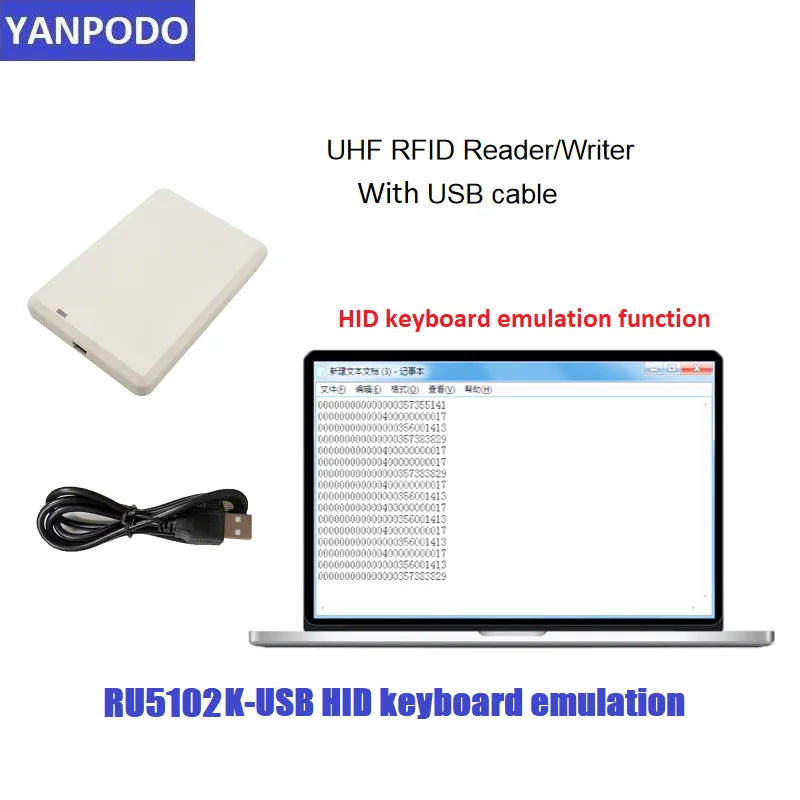 قارئ وكاتب RFID UHF لسطح المكتب ISO18000 6C 6B بتردد 860 ميجا هرتز إلى 960 ميجا هرتز لنسخ البطاقات واستنساخ EPC GEN2 مع تطوير SDK