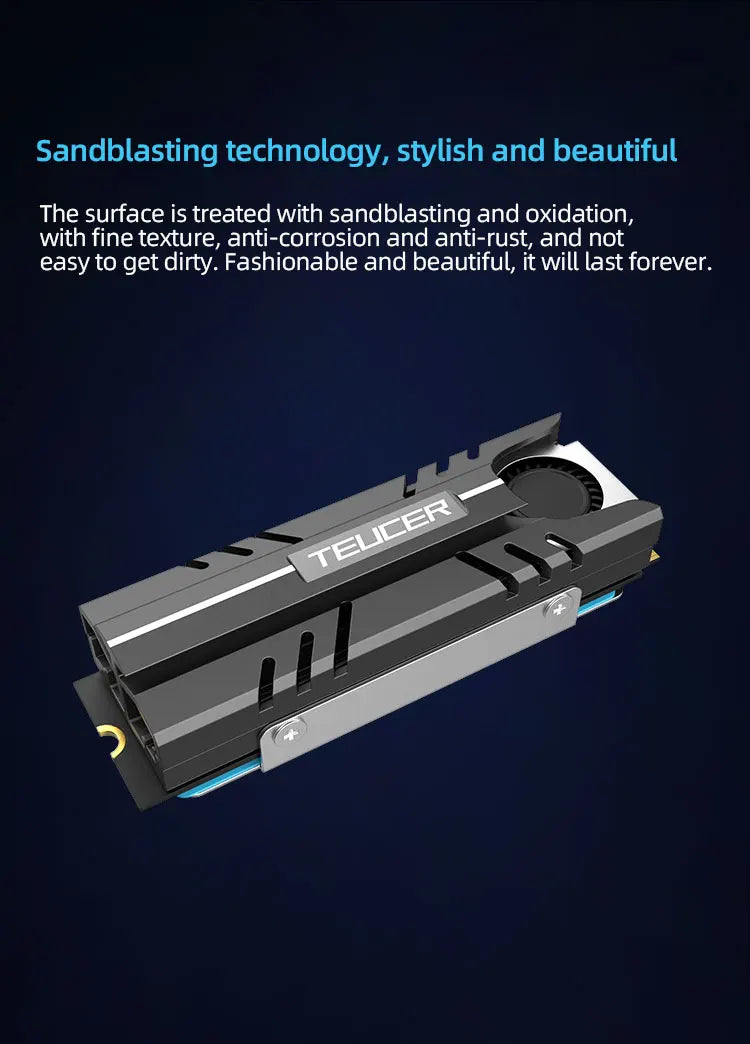 TEUCER M.2 NVMe SSD Heat Sink 2280 Solid State Disk Air Circulation Cooler Heatsink Gasket with Thermal Pad PC Accessories