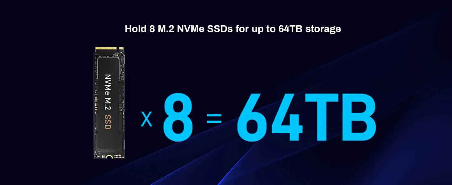 TERRAMASTER F8 SSD Plus NAS - 8Bay All SSD Core i3 8-Core 8-Thread CPU, 16GB RAM, Palm-Sized Network Attached Storage (Diskless)