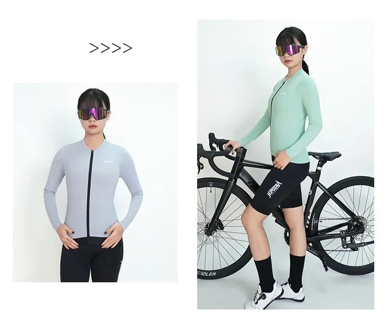 JEPOZRA Cycling Jersey Long Sleeve Summer Pro Aero Slim Fit Long Sleeves Cycling Jersey Men Women Breathable Man Cycling Maillot