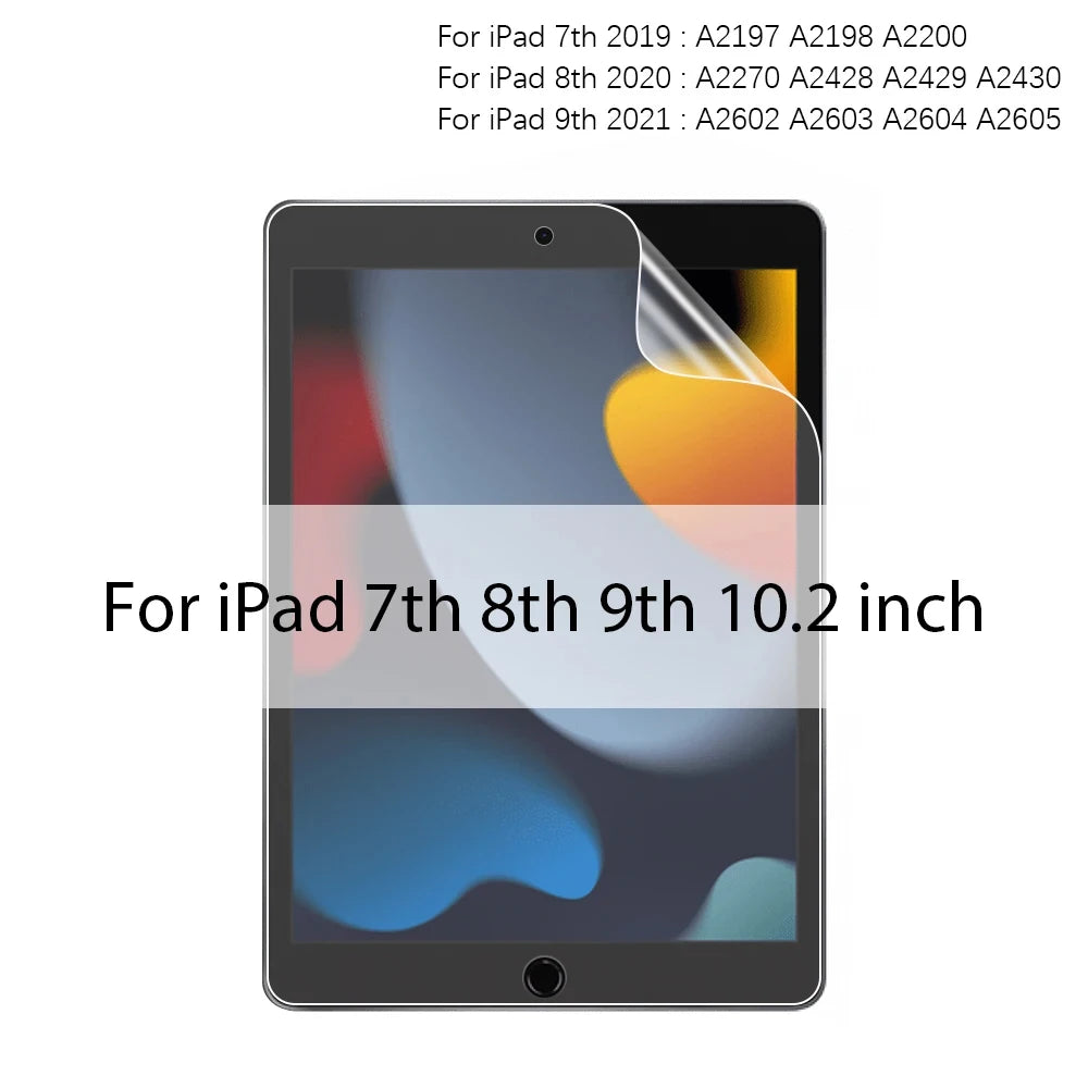 واقي شاشة من مادة البولي إيثيلين تيرفثالات يشبه الفيلم الورقي لأجهزة iPad 9.7 Air 2 3 10.5 Air 4 5 10.9 Pro 11 12.9 10.2 10 9th 8 7th Gen Mini 1 2 3 4 5 6