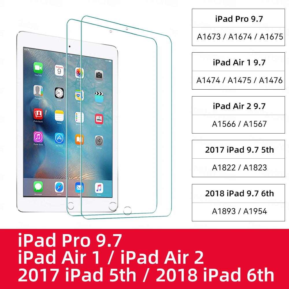 2Pcs Tempered Glass Screen Protector For Ipad Pro 13 12.9 11 6th M4 M2 Air 6 5 4 3 2 1 9th 10th Gen Mini 6 7 10.9 10.2 9.7 Film