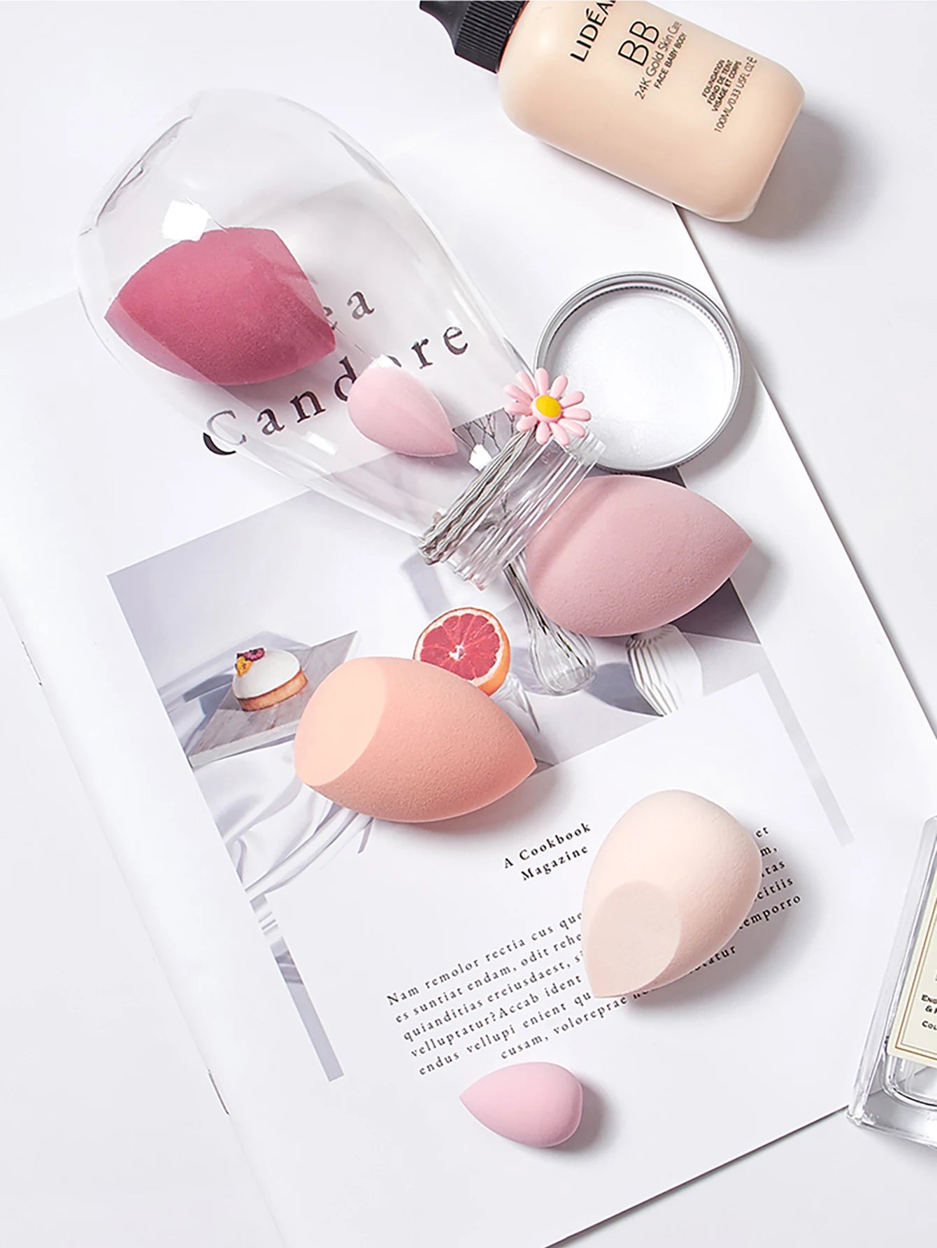 6 件套 Cosmetic Puff Set Beauty Egg Wet and Dry Dual-Use Gourd Egg Makeup Foundation Sponge Air Cushion Puff Soft Makeup Tools