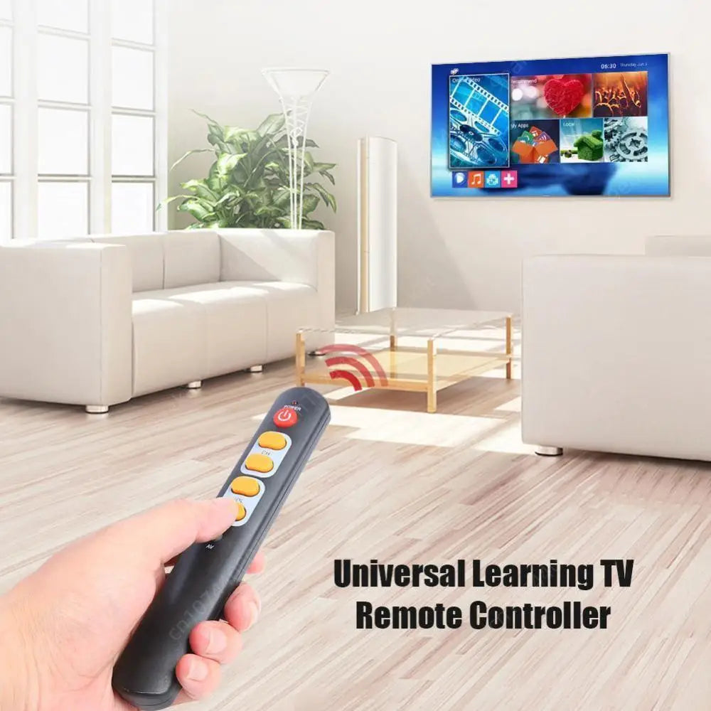 1/2PCS Universal 6 Key Learning Remote Control Big Yellow Button Copy Infrared IR Remote Controller For TV Box STB HIFIAmplifier