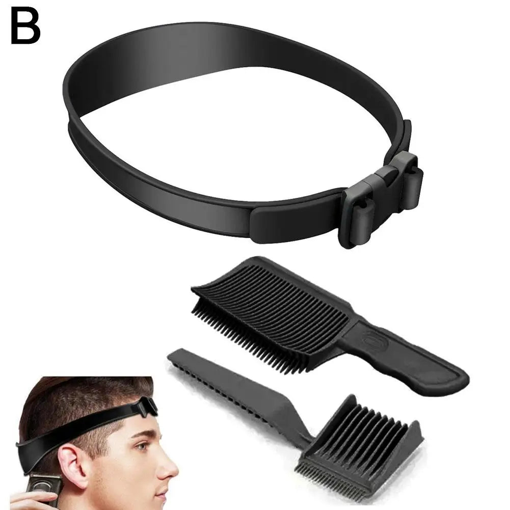 Gradient Hairstyle DIY Hair Cutting Tool Set - Curved Headband Barber Fade Combs For Home Hair Trimming And Haircuts