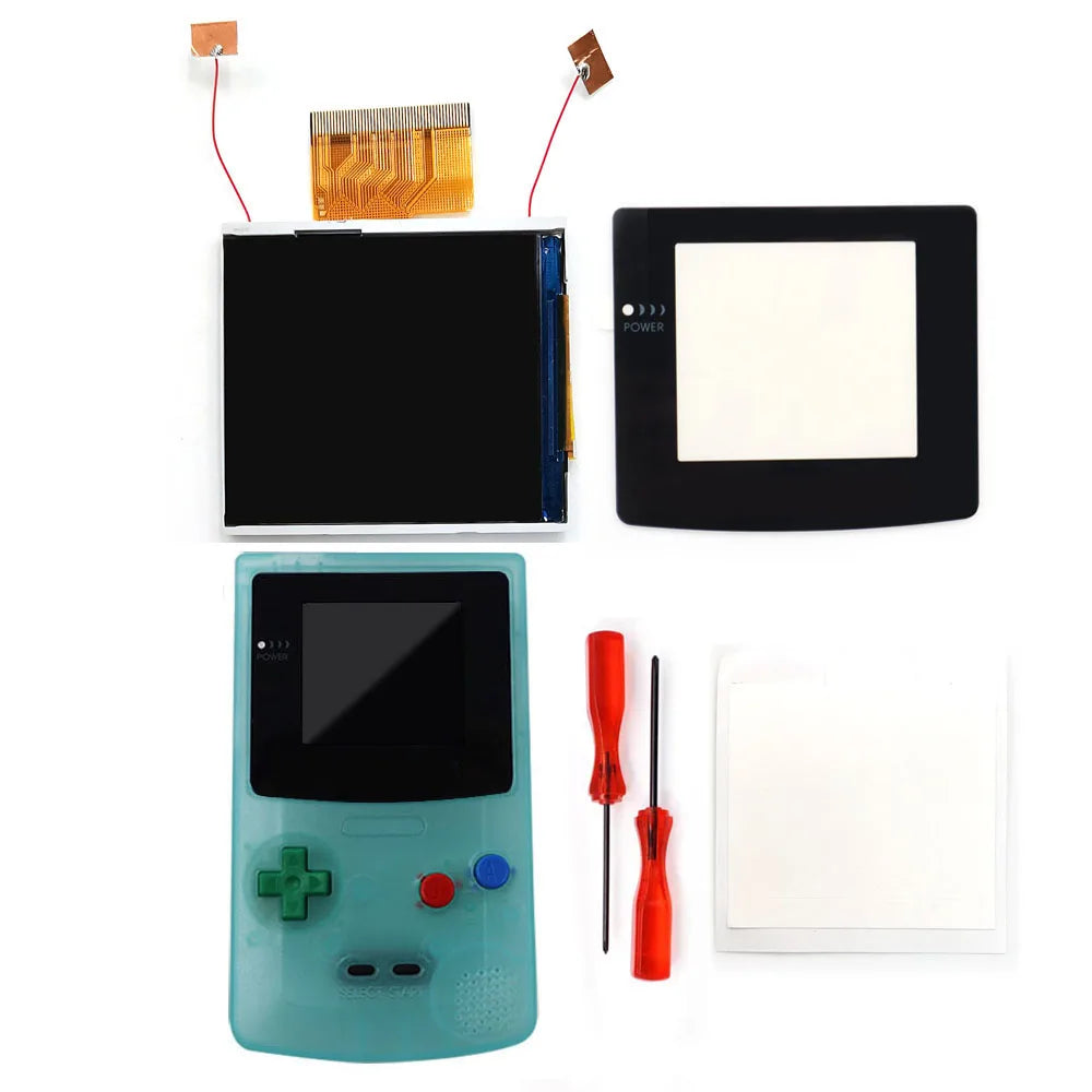 2023 Newest Real Drop In 2.45" GBC Retro Pixel HD IPS Backlight LCD Kit For Gameboy Color GBC No Need Welding and Trim Shell