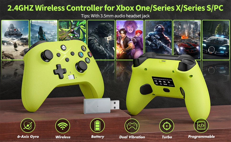 For XBOX ONE ,XBOX SERIS S,X Game Controller  2.4 G Wireless PC CONTROL Windows 7/8/10