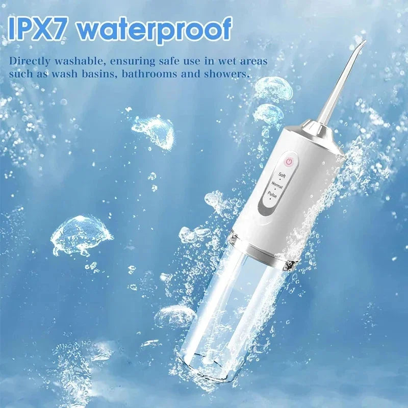 Xiaomi 220ml Oral Irrigator Water Flosser Rechargeable Water Flosser Toothpick Mouthwash Machine 4 Nozzles Jet Tip 3 Modes IPX7