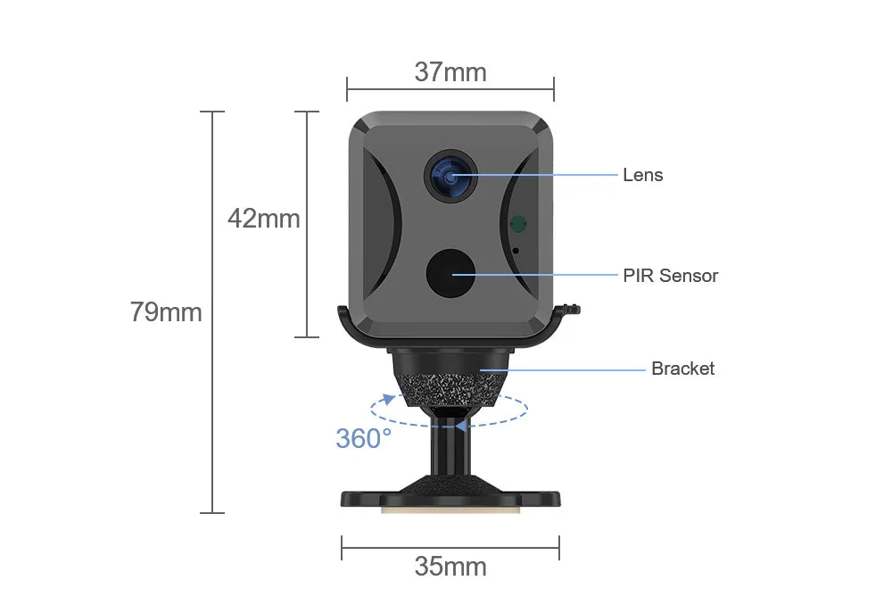 LS VISION 5MP Mini Security Camera with 4G SIM Card Slot WiFi Home Surveillance CCTV Hidden IR Night Vision Motion Detection