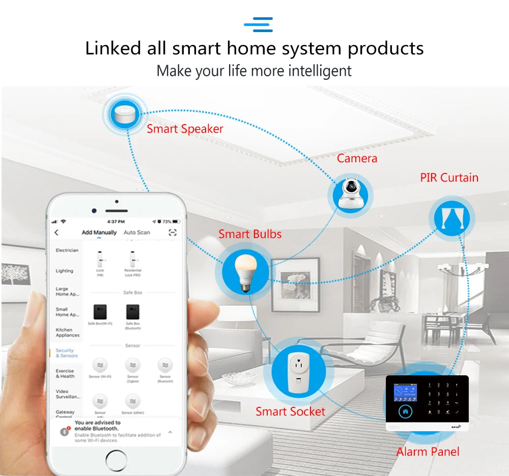 4G GSM Wifi Wireless Home Alarm System Tuya Smart Home Child Safety protection Camera Anti-theft Smart Life App Works with ALexa